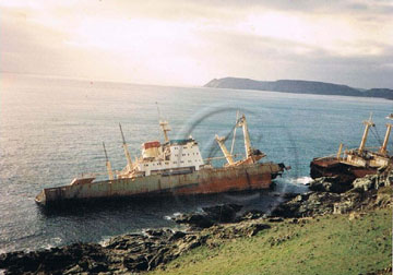 Demtrios wrecked off Prawle Point during terrible gales the tow brokeand Demetrios drifted helplessly