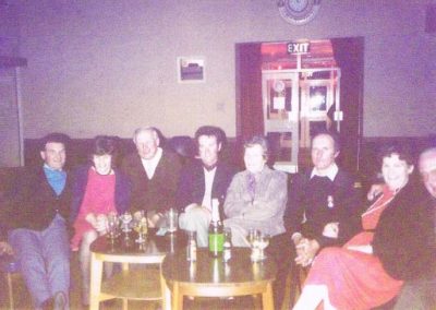 Michael Partridge, Michael's wife, Steve Mitchelmore, Richard and Jane Partridge, Phyllis Wotton and Jack Rendle. Derek Wotton receiving 20 year medal Cliff Rescue Team. Rocket Apparatus, 1970?