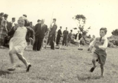 Coronation Ashley Atkins running (girl unknown) 1953