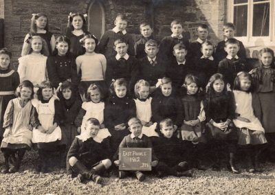 East Prawle School 1912: 2nd row no 5 William Albert Partridge, no 8 Bert Stone, front row no 8 Dorothy Tucker, no 9 Mary Blanche Tucker