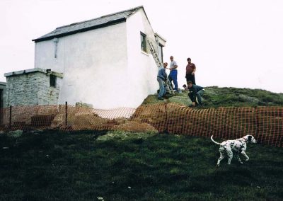 Rebuilding Prawle Point lookout, 1997