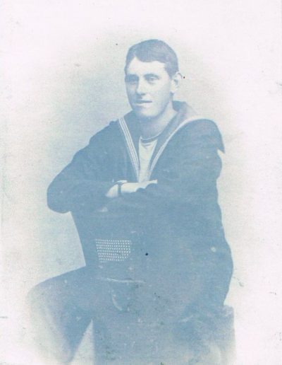 William Albert Partridge, aged 18/19, served on battle cruiser HMS Benbow in about 1918