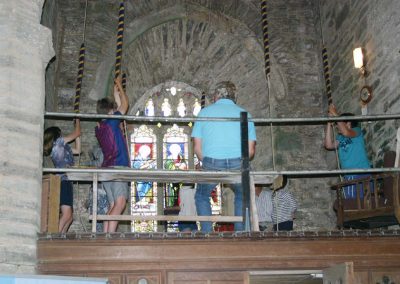 Bell ringing lesson on Open Day at St Sylvester's Chivelstone