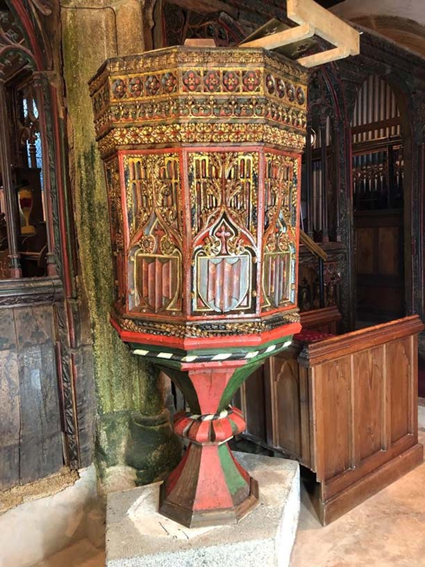 Restored Pulpit in St Sylvester's Church