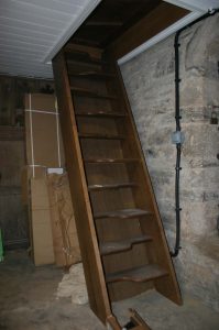 stairs to bell ringing chamber at St Sylvester's Church